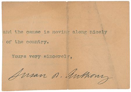 Lot #261 Susan B. Anthony Signature - Image 2