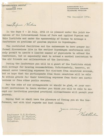 Lot #162 Niels Bohr: Bohr’s invitation to a “Conference on problems of quantum physics in Copenhagen” - Image 1