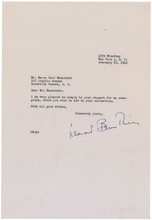 Lot #825 Leonard Bernstein - Image 1
