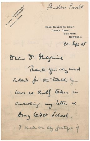 Lot #403 Robert Baden-Powell Handwritten Letter Signed - Image 1