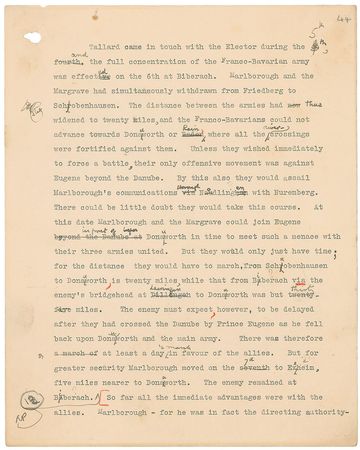 Lot #211 Winston Churchill: Early draft of Churchillâ€™s important ancestral biography - Image 2