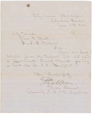 Lot #415 John A. Dahlgren Signed Letter - Image 1