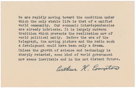 Lot #272 Arthur H. Compton - Image 1