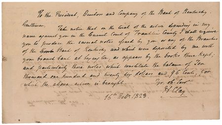 Lot #126 Henry Clay Handwritten Letter Signed - Image 1