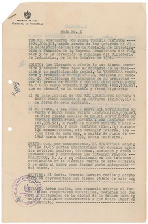 Lot #216 Che Guevara Signed Document - Image 2
