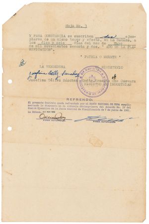 Lot #216 Che Guevara Signed Document - Image 3