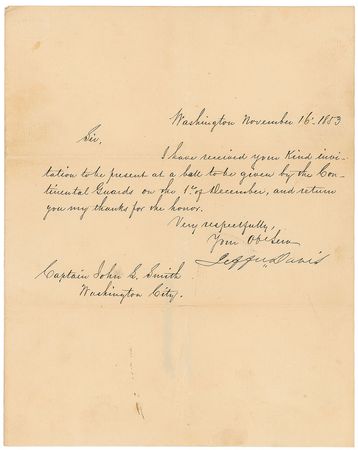 Lot #371 Jefferson Davis Signed Letter - Image 2