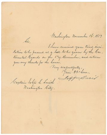 Lot #371 Jefferson Davis Signed Letter - Image 1