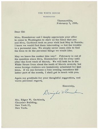 Lot #57 Dwight D. Eisenhower Typed Letter Signed - Image 1