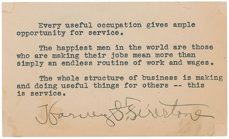 Lot #286 Harvey Firestone Typed Quote Signed - Image 2