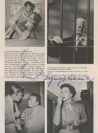 Lot #886 Alfred Hitchcock Sketch on Program Page - Image 1