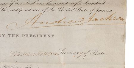 Lot #9 Andrew Jackson and Martin Van Buren Signed Document - Image 2
