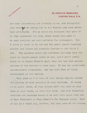 Lot #649 Henry James: ?I rejoice that my fat book appealed to you and struck old chords of memory? - Image 3