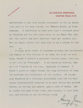 Lot #649 Henry James: ?I rejoice that my fat book appealed to you and struck old chords of memory? - Image 5