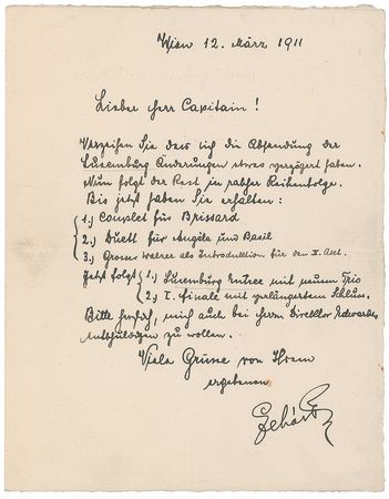 Lot #768 Franz Lehar Handwritten Letter Signed - Image 1