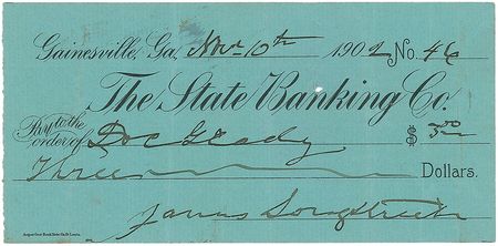 Lot #378 James Longstreet Check - Image 2