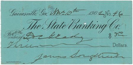 Lot #378 James Longstreet Check - Image 1