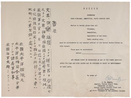 Lot #387 Chester Nimitz Signed Document - Image 2