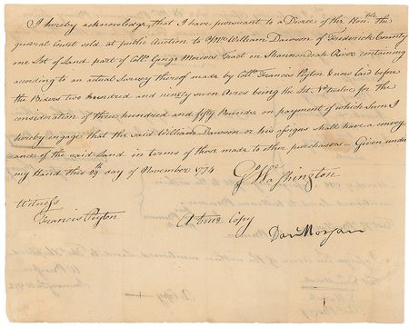 Lot #384 Daniel Morgan Signed Document - Image 1