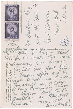 Lot #705 Henry Miller Handwritten Letters Signed - Image 1