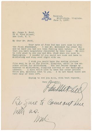 Lot #436 Billy Mitchell Typed Letter Signed - Image 2