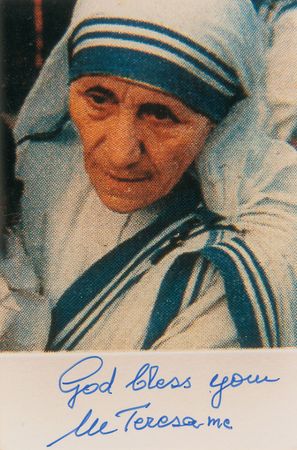 Lot #324 Mother Teresa Signed Photograph - Image 1