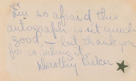 Lot #710 Dorothy Parker Signed Note - Image 2