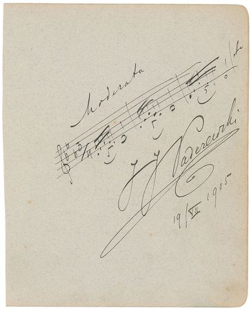 Lot #778 Ignace J. Paderewski Signed Musical Quote - Image 1
