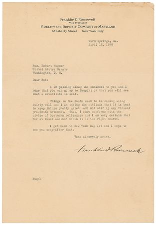 Lot #46 Franklin D. Roosevelt Typed Letter Signed - Image 1