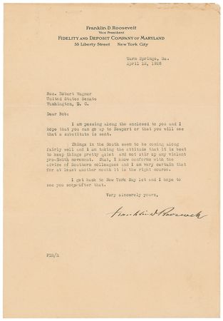 Lot #46 Franklin D. Roosevelt Typed Letter Signed - Image 2