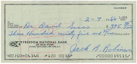 Lot #978 Jackie Robinson Check - Image 2