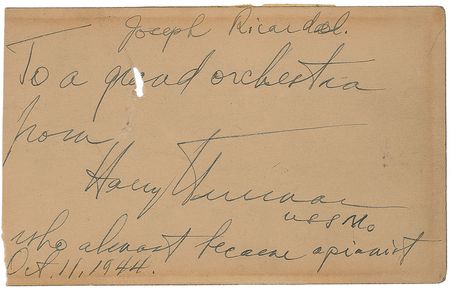 Lot #53 Harry S. Truman Signature - Image 1