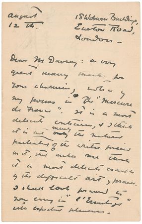 Lot #679 William Butler Yeats Handwritten Letter Signed - Image 1
