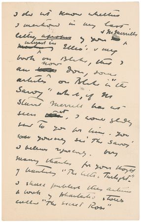 Lot #679 William Butler Yeats Handwritten Letter Signed - Image 2