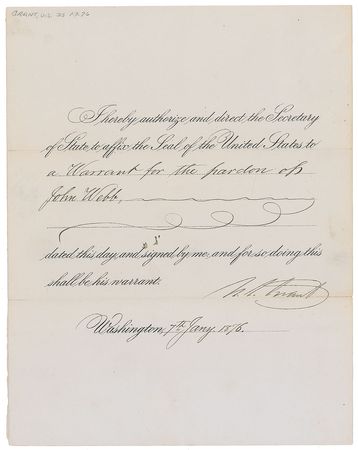 Lot #24 U. S. Grant Signed Document - Image 1