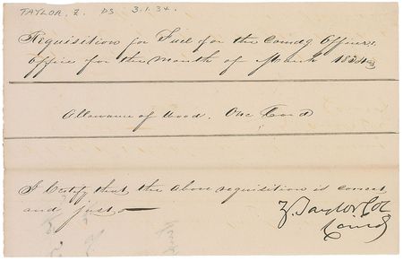 Lot #15 Zachary Taylor Signed Document