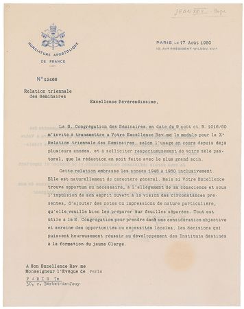 Lot #203 Pope John XXIII Typed Letter Signed - Image 1