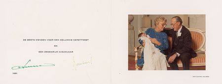Lot #340 Queen Juliana and Prince Bernhard Christmas Card - Image 1