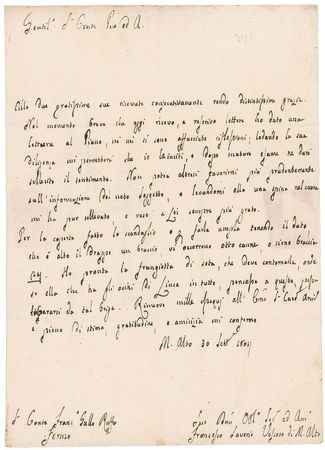Lot #206 Pope Pius VIII Handwritten Letter Signed - Image 2