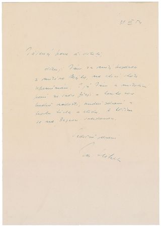 Lot #715 Jaroslav Seifert Handwritten Letter Signed - Image 2