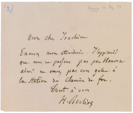 Lot #725 Hector Berlioz Handwritten Letter Signed - Image 2