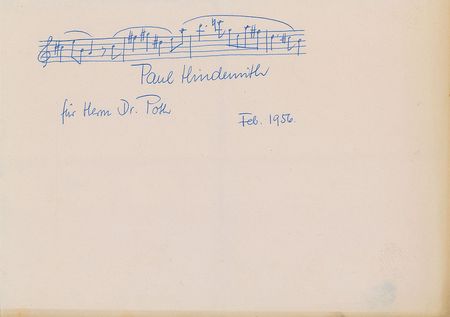 Lot #765 Paul Hindemith Signed Musical Quote - Image 2