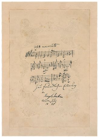 Lot #731 Joseph Joachim Signed Musical Quote - Image 1