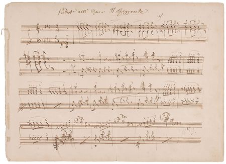 Lot #736 Saverio Mercadante Autograph Musical Manuscript - Image 1