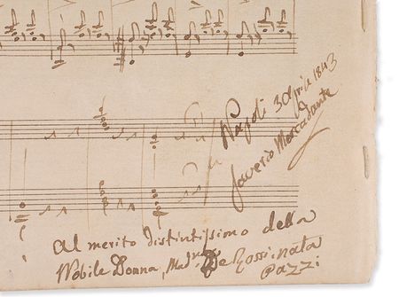 Lot #736 Saverio Mercadante Autograph Musical Manuscript - Image 5