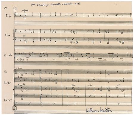 Lot #753 William Walton Signed Musical Quote - Image 2