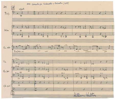 Lot #753 William Walton Signed Musical Quote - Image 1