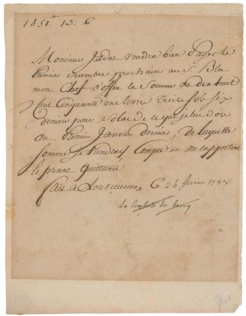 Lot #241 King Louis XV: Madame du Barry Signed Letter - Image 1
