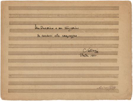 Lot #743 Antonio Salieri: Salieri—instructor of Beethoven, Schubert, and Liszt—pens a duet - Image 1