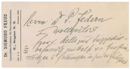 Lot #195 Sigmund Freud: A prescription from Dr. Freud - Image 1